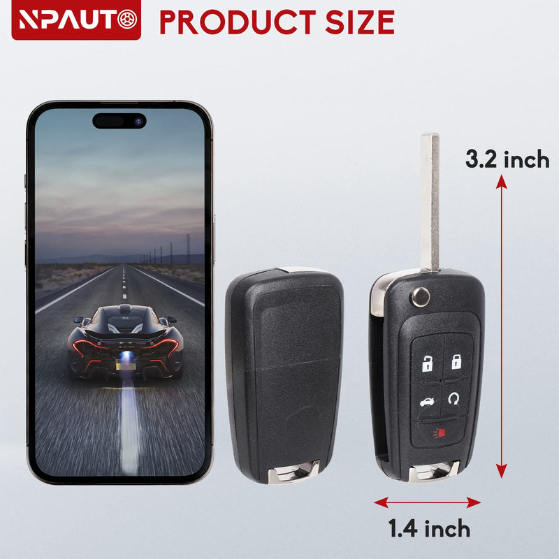 NPAUTO Key Fob Replacement, Fits for Chevy Equinox Camaro Impala Cruze Sonic Malibu, GMC Terrain, Buick Lacrosse Regal Verano Encore 2010-2019, Keyless Entry Remote Control Flip Key Fobs, OHT01060512