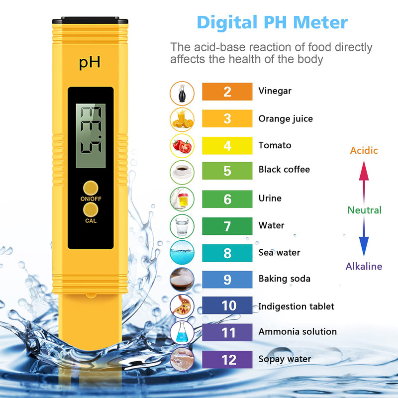 PH Meter, Digital PH Tester 0.01 High Accuracy PH Meter for Water, 0-14 PH Measurement Range for Drinking Water, Pool and Aquarium
