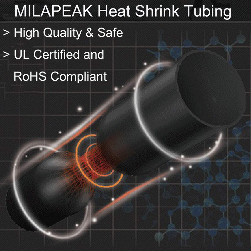 2 Pcs 1/2 inch (Diameter) Heat Shrink Tubing, 3:1 Adhesive-Lined Large Heat Wire Shrinkable Tube by MILAPEAK (4 Feet, Black & Red) 4FT (1/2", 2 Pcs)