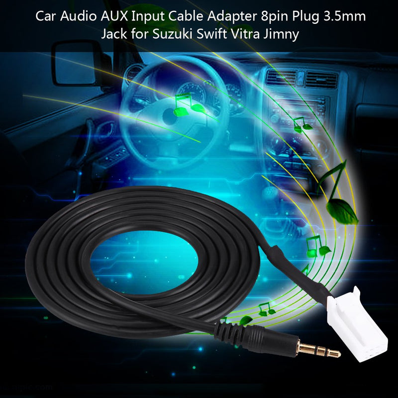 Aux Input Audio Cable,3.5mm Jack Car Audio AUX Input Cable Adapter 8pin Plug for Swift Vitra Jimny