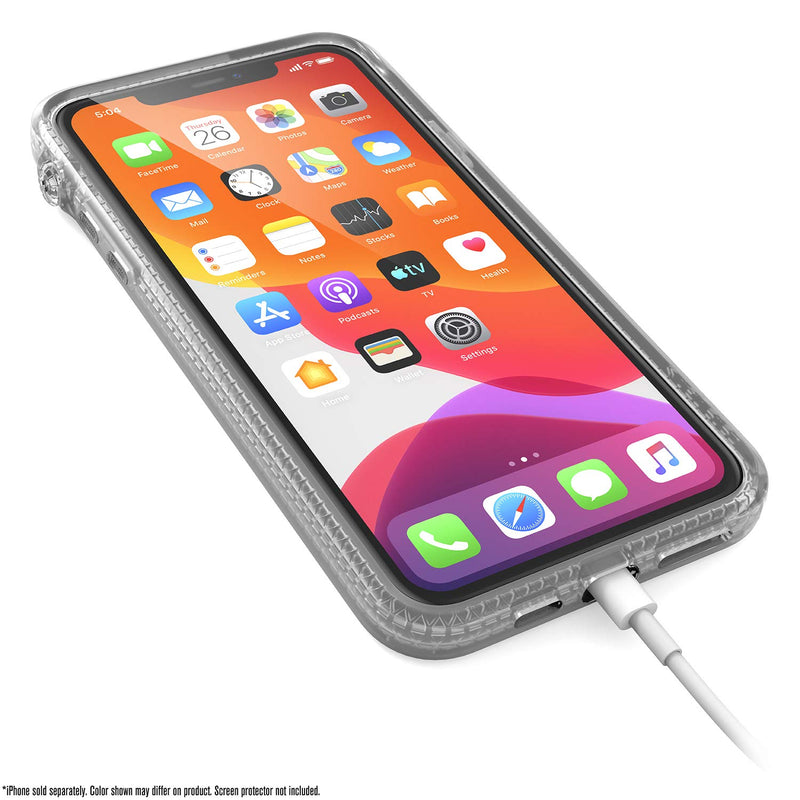 Catalyst - Case For iPhone 11 Pro Max Case with Clear Back, Heavy Duty 10ft Drop Proof, Truss Cushioning System, Rotating Mute Switch Toggle, Compatible with Wireless Charging, Lanyard Included- Clear Large