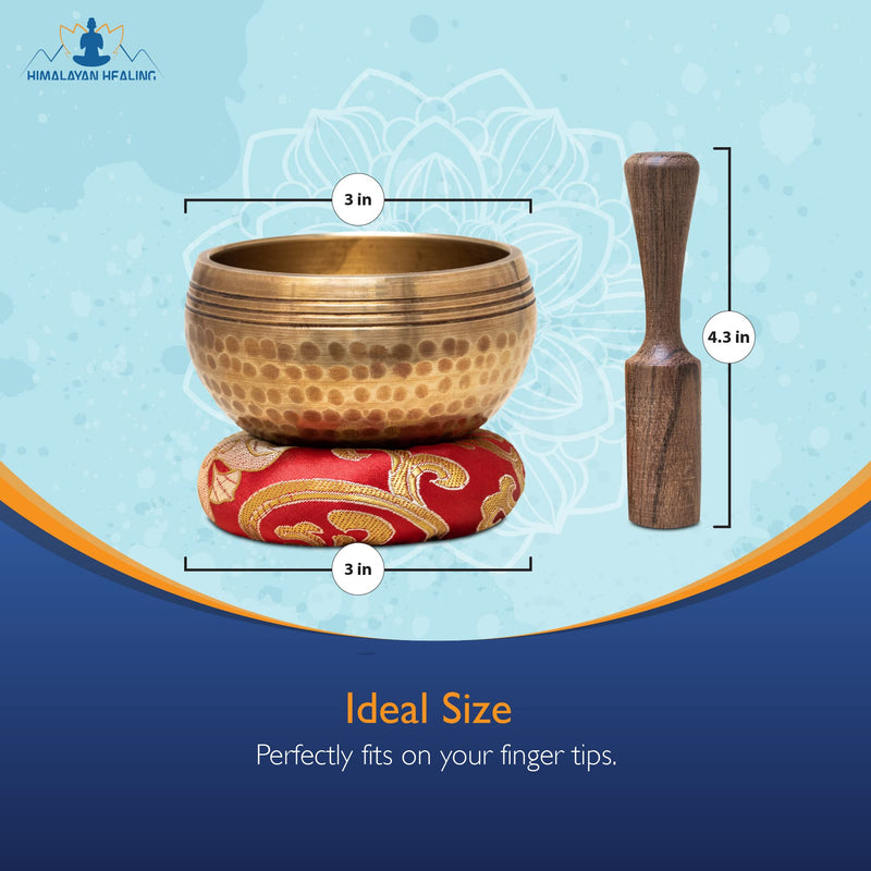 Tibetan Singing Bowls Set~ Meditation Sound Bowl hand Hammered in Nepal For Yoga, Meditation, Mindfulness, Healing & Chakra balancing~ (3 inch) 3 inch