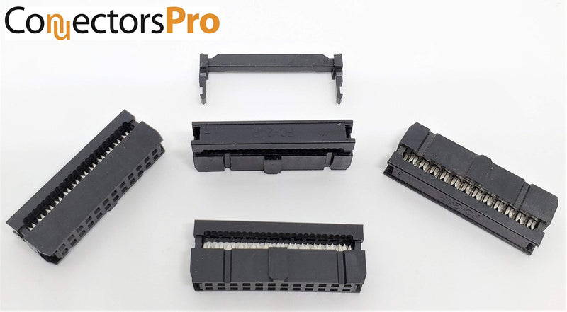 PC Accessories - Connectors Pro 25-Pack 2X12 24P 2.54mm 0.1" Pitch Dual Row IDC Socket for Flat Ribbon Cable, 24 Pins FC Female Connector