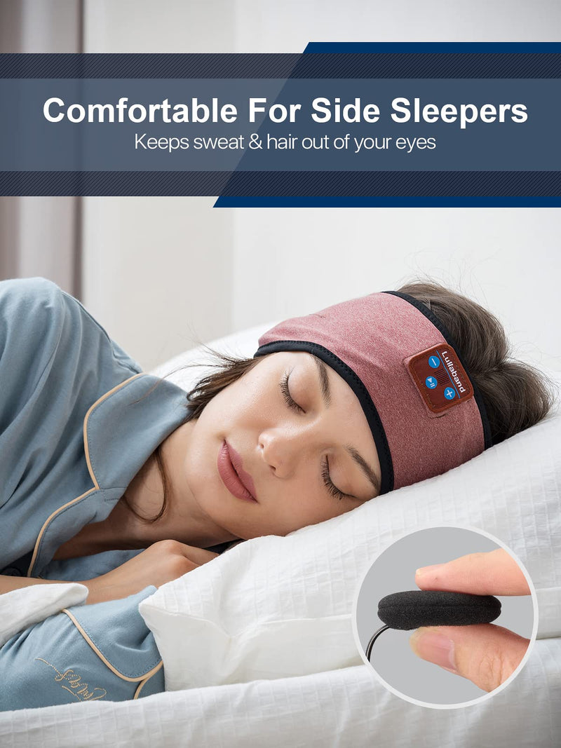 Lullaband Sleep Headphones - Bluetooth Headband Headphones - Ultra-Long Play Time Sleeping Headphones, Birthday Father Mother Valentine's Day Gifts for Women Men Coral Red