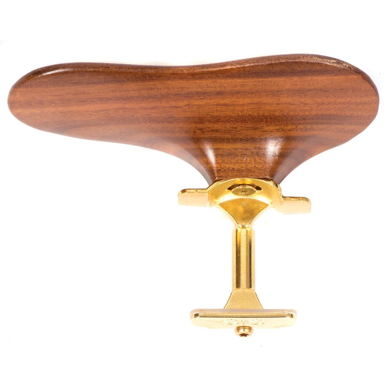SAS Rosewood Chinrest for 3/4-4/4 Violin or Viola with 28mm Plate Height and Goldplated Bracket