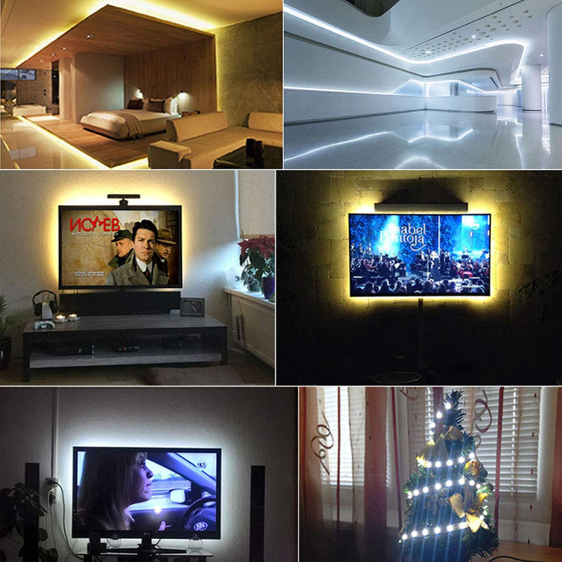 [AUSTRALIA] - XUNATA LED Strip Lights 12000LM, 16.4ft 3500K Warm White Non-Waterproof 12V LED Tape Light, High Density 204LEDs/m 1020 LED 3014 Flexible LED Lights for Bedroom TV Wall Kitchen Christmas Non-waterproof IP20 204leds/m 