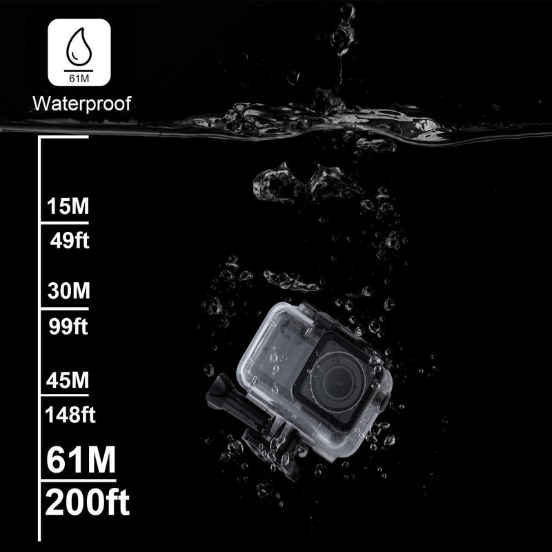 Waterproof Case for DJI OSMO Action Camera Accessories, Housing Case Protective Shell with Anti Fog Inserts Suitable for Underwater Diving Photography 200FT/61M Waterproof Case for DJI OSMO