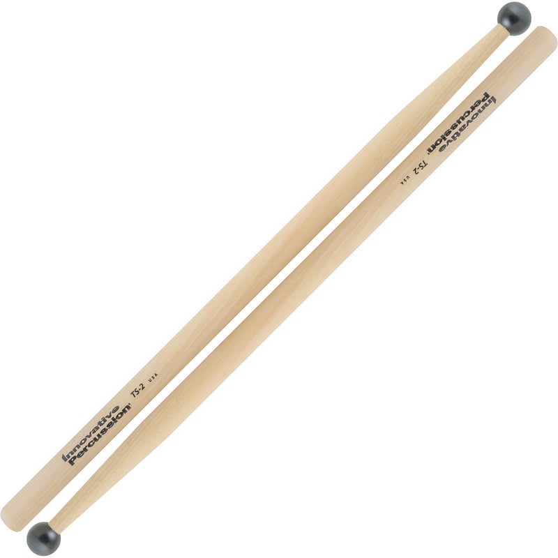 Innovative Percussion Hickory Shaft Marching Sticks, inch (TS2) TS-2 OVERSIZED ROUND BEAD NYLON