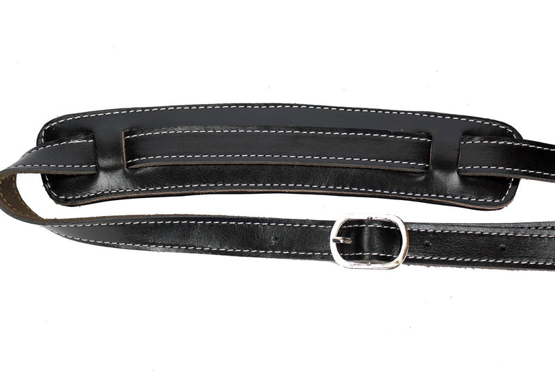 [AUSTRALIA] - Walker & Williams Vintage Slash Strap Premium Black Leather Extra Long Up To 61" 