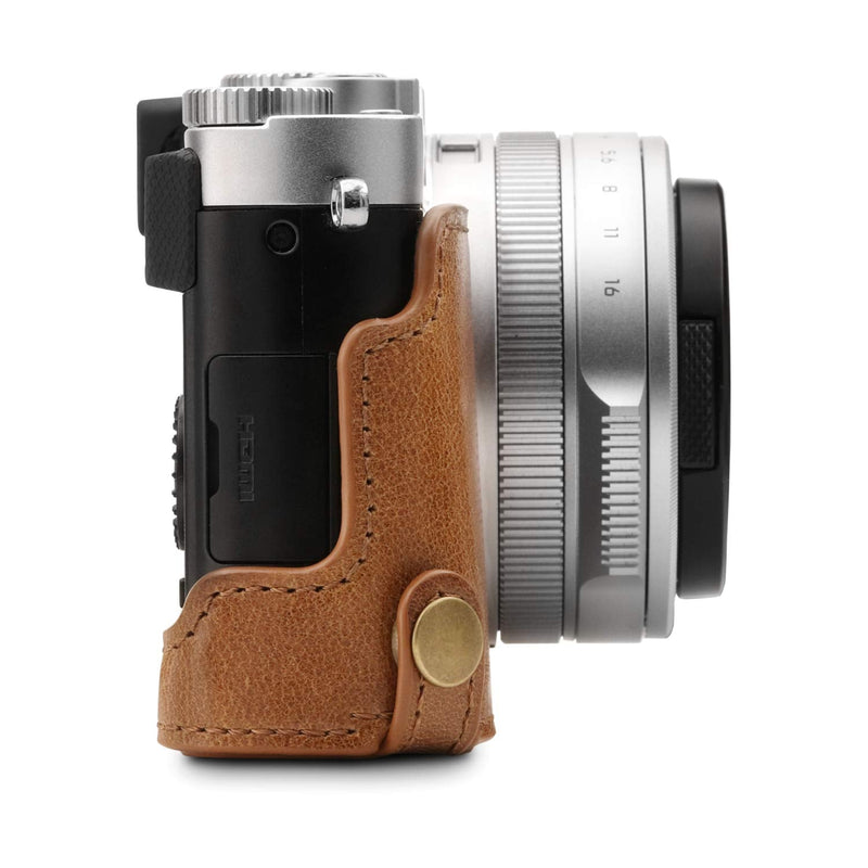 MegaGear Ever Ready Genuine Leather Camera Half Case Compatible with Leica D-Lux 7 Brown