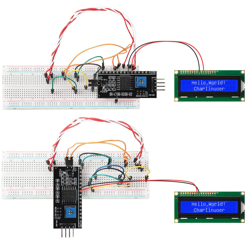 Weewooday 8 Pieces IIC/ I2C/ TWI LCD Serial Interface Adapter and LCD Module Display Backlight Compatible with Arduino R3 MEGA2560 (Blue,LCD 1602 16 x 2) LCD 1602 16 x 2 Blue