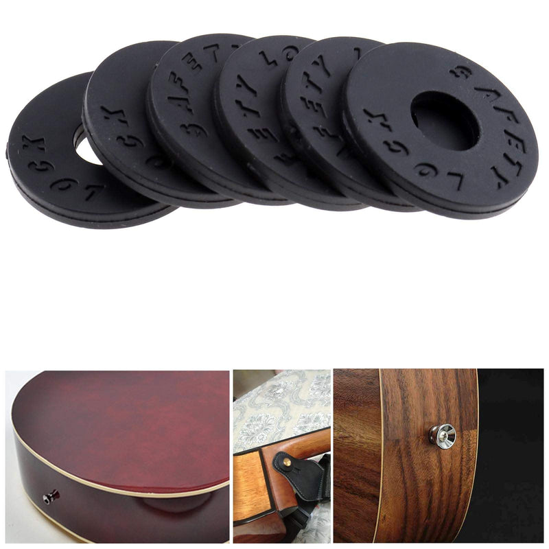 YINETTECH 3Pair Guitar Bass Strap End Pins Buttons Kit with 3pair Strap Rubber Locks Mounting Screws Rubber Cushions Kit