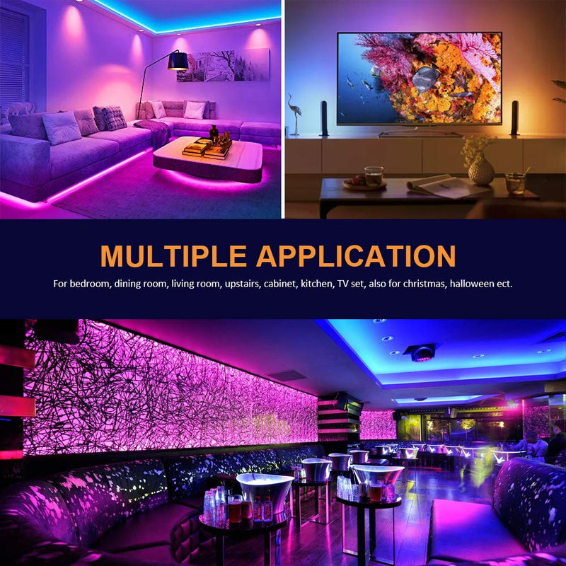 [AUSTRALIA] - LED Light Strips 32.8ft Color Changing Strip Lights with Bluetooth and 40 Keys Remote Control RGB LED,Music Sync and Emitting 16 Million Stylish Lightings for TV Party, Bedroom,Living Room A32.8ft 