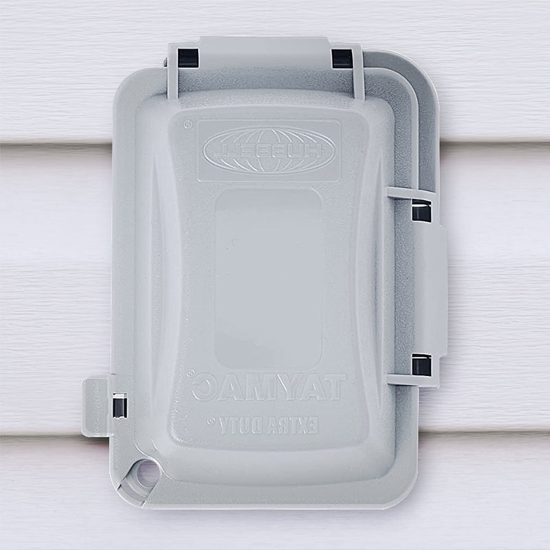 TayMac MM420G Single Non-Metallic 1-Gang Nonmetallic Extra Duty Weatherproof In-Use Horizontal/Vertical 16-in-1 Standard Cover, 2.75 in, Gray
