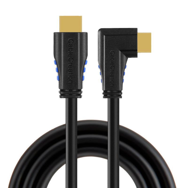 [AUSTRALIA] - HDMI Cable, CableCreation 6 Feet Right Angle 270 Degree Vertical Right 4K HDMI 2.0 Cable, Support 4K Ultra HD, 3D Video, Ethernet, Audio Return Channel, Black 6ft 