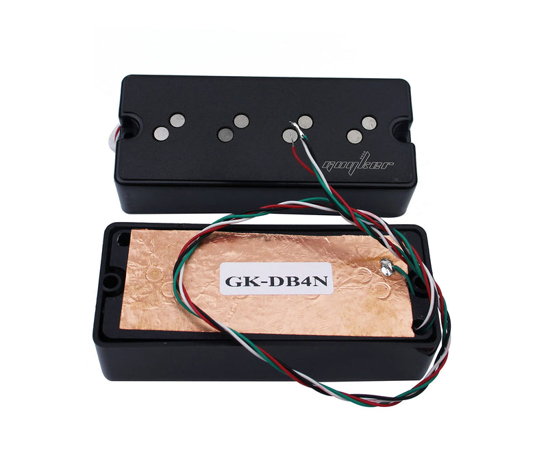 [AUSTRALIA] - Guyker Double Noise Reduction Pickups Split Coil Humbucking 4 String Bass Pickups Bridge + Neck Alnico Black, GK-DB4N 