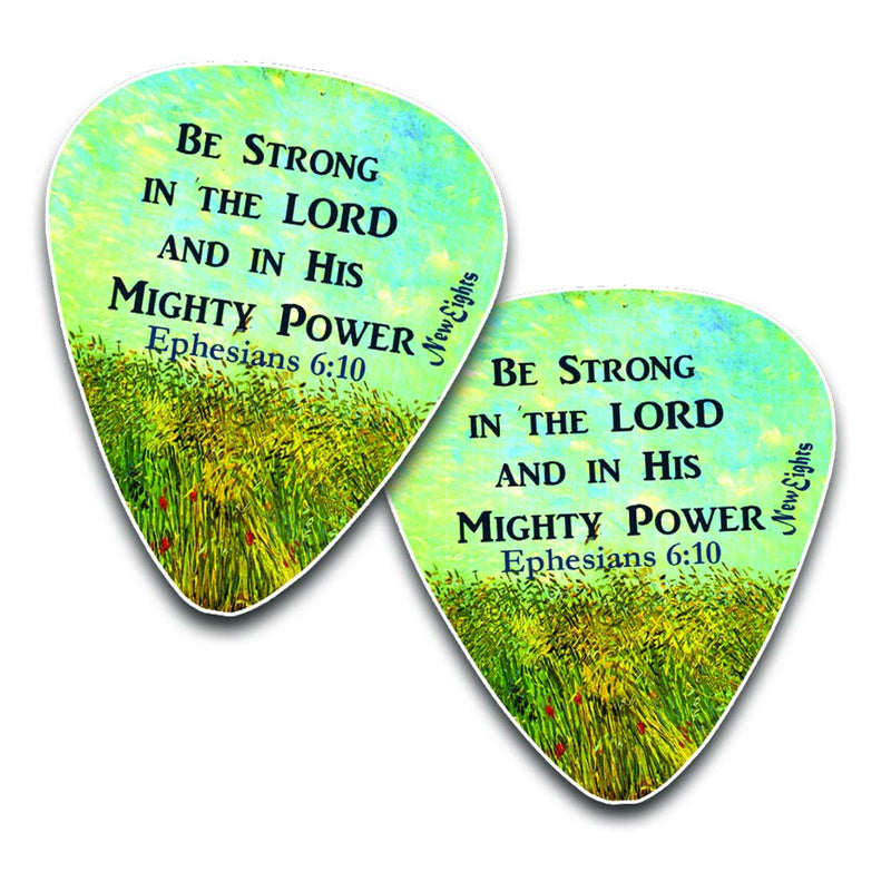 Christian Guitar Picks (12 pack)- Be Strong - Jeremiah 29:11 - Celluloid Medium - Best Stocking Stuffers for Dad Men Thanksgiving Christmas Birthday - Worship The Lord Excitedly