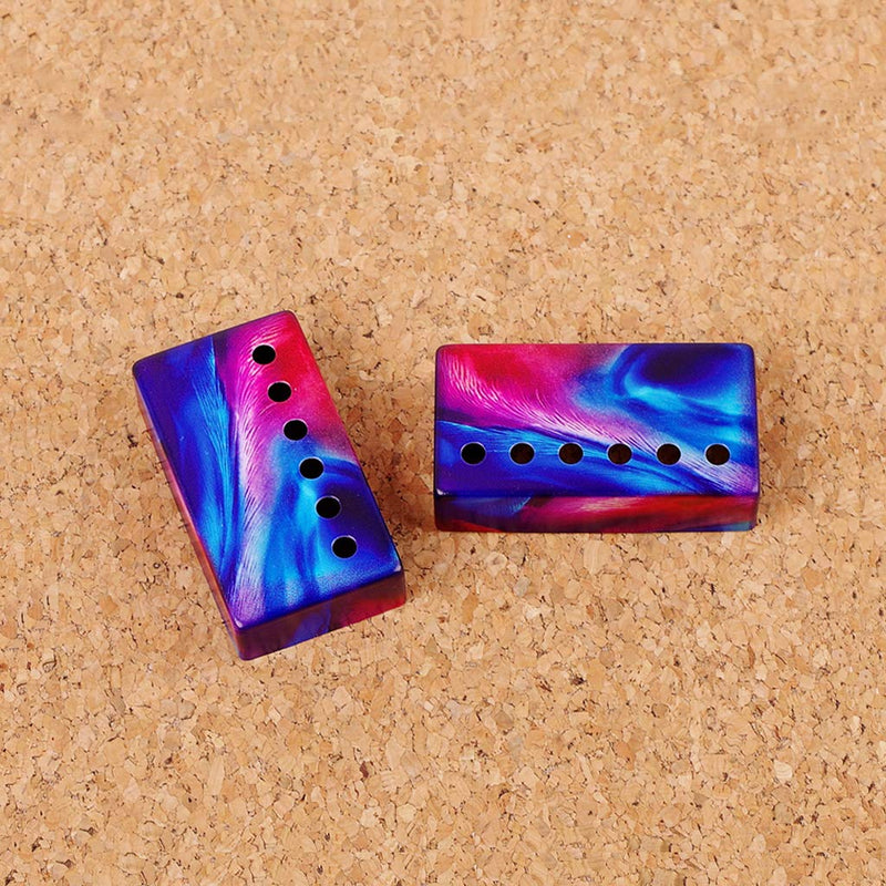 Alnicov 2Pcs Humbucker Pickup Covers 50/52mm Neck Bridge Pickup Covers for Electric Guitar Parts Colorful Blue
