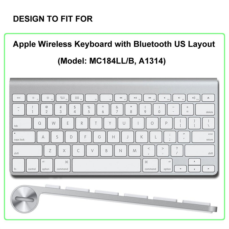 ProElife Ultra Thin Silicone Keyboard Protector Cover Skin for Apple Wireless Keyboard with Bluetooth MC184LL/B (Model A1314, U.S Layout) (Not Fits Magic Keyboard), Transparent for Wireless Keyboard (MC184LL/B) AClear