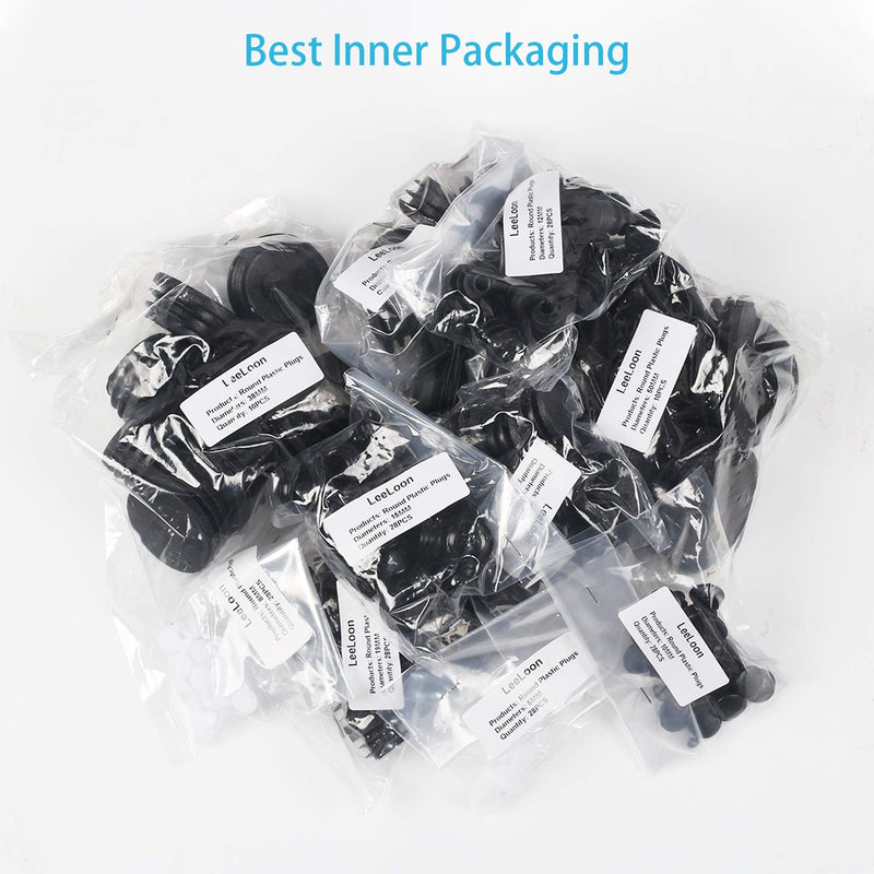 [AUSTRALIA] - 208 Pieces Mixed Sizes Round Plastic Plugs,Pipe Tubing End Cap, Round Plastic Tubing Plug, Durable Chair Glide for Chair Table Stool Leg,Pipe,Round Plastic Tubing,Tube Pipe Hole (Round) 