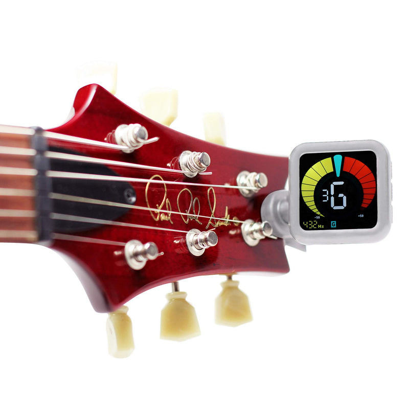 KLIQ UberTuner - Professional Clip-On Tuner for All Instruments (multi-key modes) - with Guitar, Ukulele, Violin, Bass & Chromatic Tuning Modes, White (Special Edition) (also for Mandolin and Banjo) UberTuner (White)