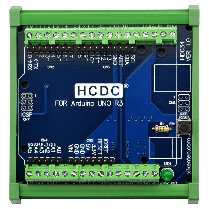 DIN Rail Mount Pinout Breakout Terminal Block Module for Arduino UNO R3