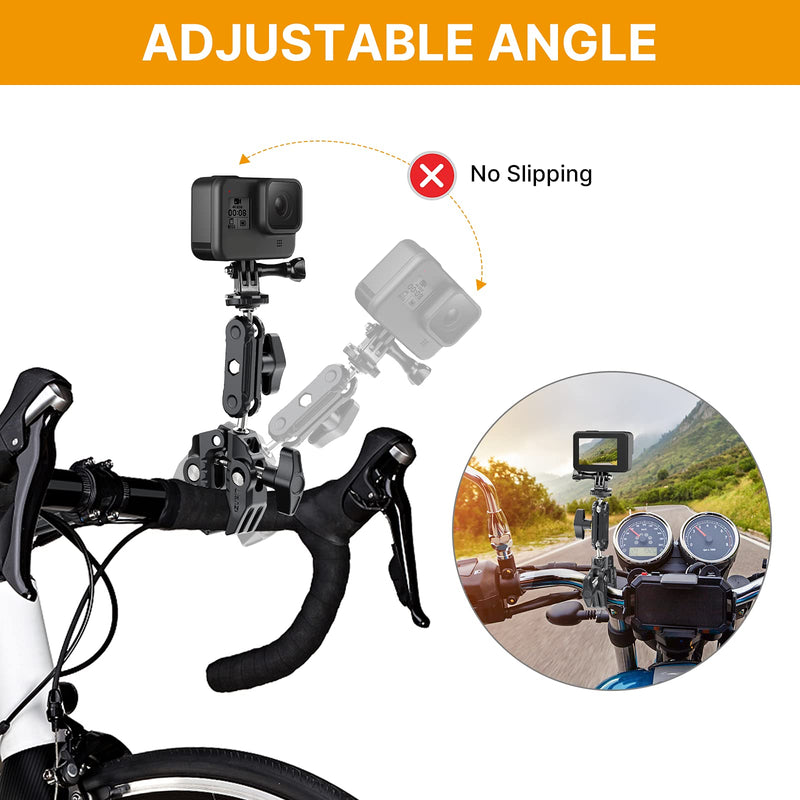 R094 Super Clamp Multi-Functional Camera C Clamp Mount, 1/4" Ball Head Monitor Mount 3/8" Hole Adjustable Video Shooting, Mobile Clamp for Gopro Action INSTA360 Cam, Vlog Cam Selfie Live Streaming R094 Super Clamp