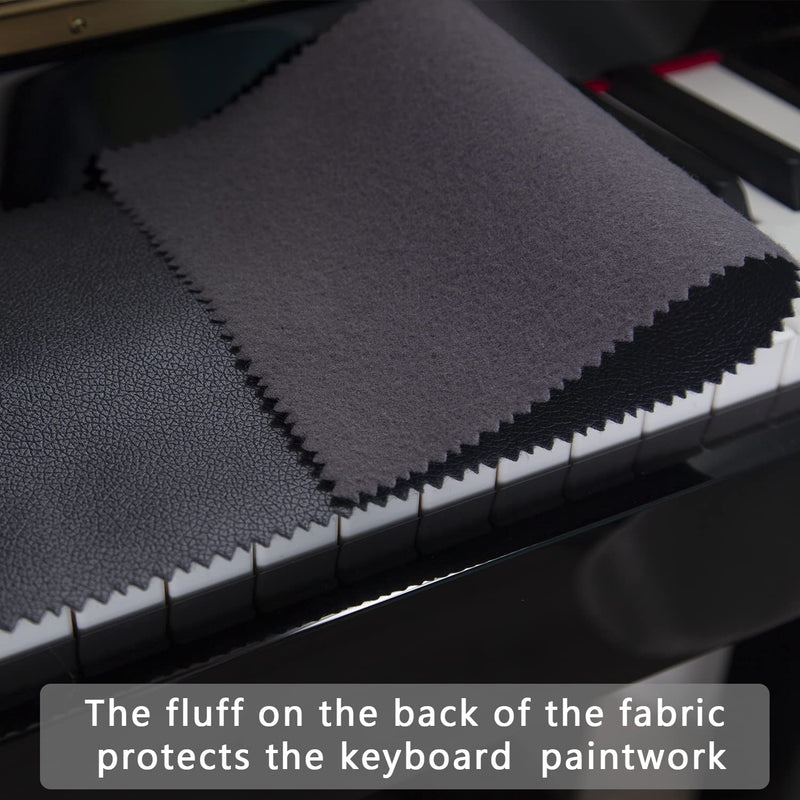 Mooson Piano Keyboard Anti-Dust Cover High Technology Fabric Key Cover Cloth Fit For Upright Piano, Electric Piano & Grand piano (Dark blue) (Black) Black