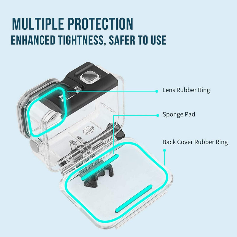 SHOOT 60M Waterproof Case Kit for GoPro Hero 9,Diving Protective Housing Shell with Tempered Glass Screen Protector and Anti-Fog Insert for GoPro Hero 9 Black