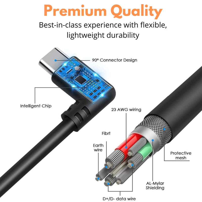 NexiGo 16FT Oculus Link Cable with Signal Amplifier, 2021 Upgraded USB 3.2 Gen1 Type C to A, Fast Charging & High-Speed Data Transfer (up to 5Gbps), Compatible with Quest 1 and 2 Headset to Gaming PC