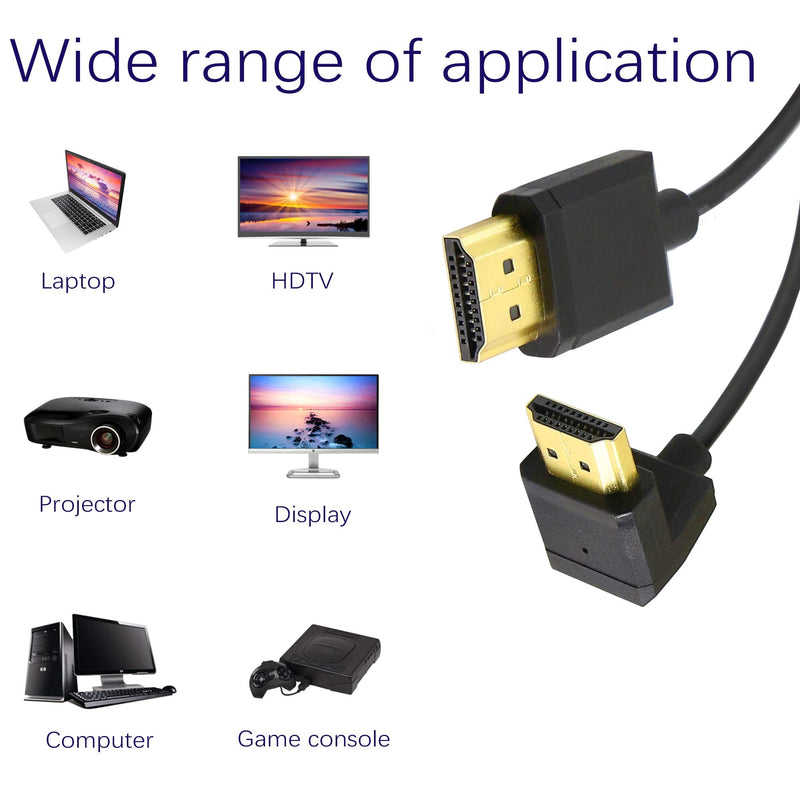 PNGKNYOCN 15CM HDMI Male to Male Short Cable, 270 Degree Upward Angle High Speed HDMI 2.0 Adapter Connector Cable Support 4k@60HZ, for Raspberry Pi, Tablet, Camera Etc(Up)