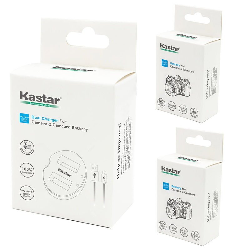 Kastar Battery x2 + Dual USB Charger for LP-E6 LP-E6N, EOS 60D 60Da EOS 70D XC10 EOS 5D Mark II 5D Mark III 5D Mark IV, EOS 5DS 5DS R, EOS 6D 7D Mark II, BG-E14 BG-E13 BG-E11 BG-E9 BG-E7 BG-E6