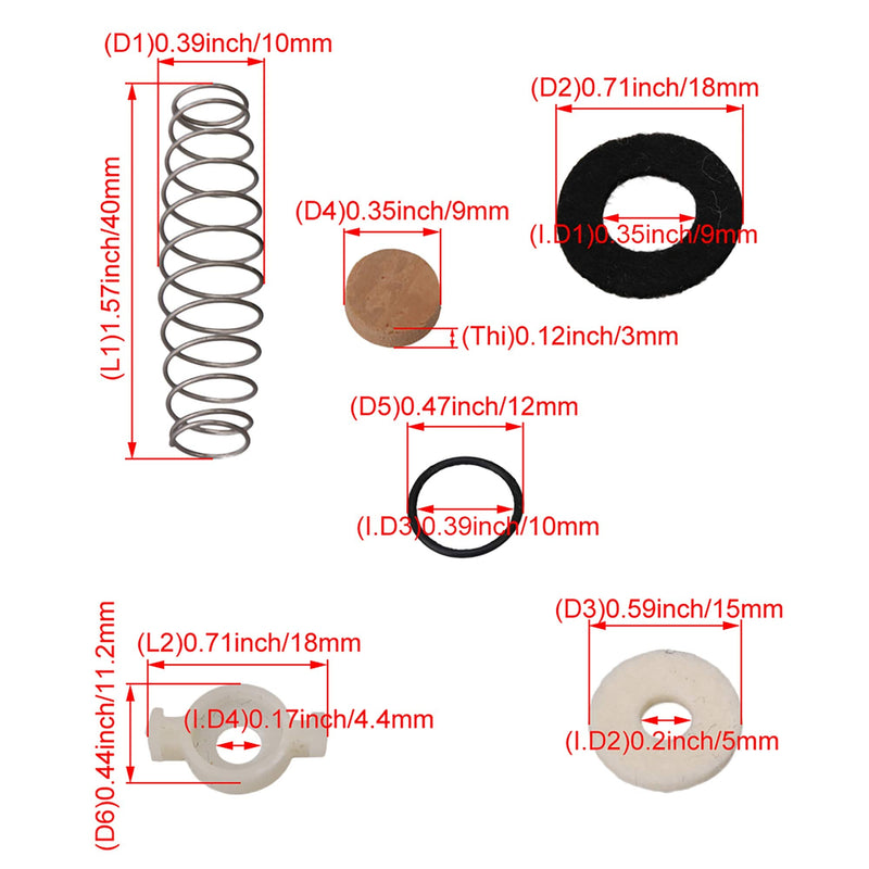 Lovermusic24 Piece Trumpet Valve Repair Kit with Spring Felt Trumpet Valve Cork Pad