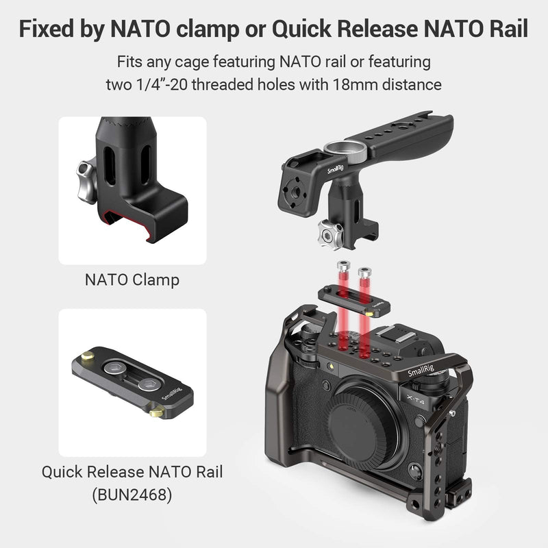 SMALLRIG Lightweight Top NATO Handle with Quick Release NATO Rail for Camera Cage - 2950