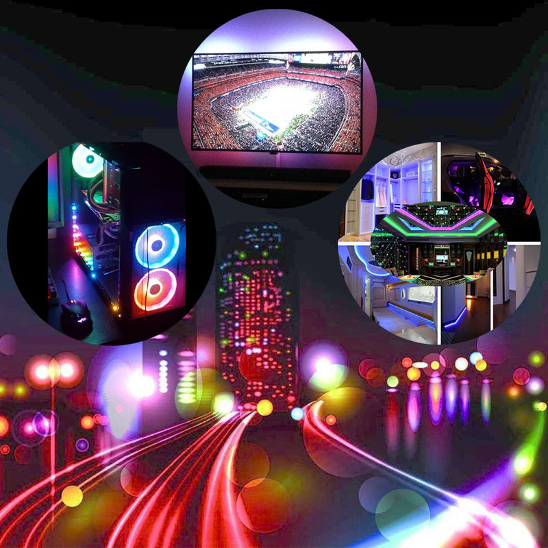 [AUSTRALIA] - WESIRI WS2812B LED Strip Lights 3.2ft 1M WS2812B 144LEDs Programmable Individual Addressable WS2811 Built-in 5050 RGB LED Strip IP30 Non-Waterproof DC5V with Mini Controller 3.2ft 144LEDs Non-waterproof IP30 