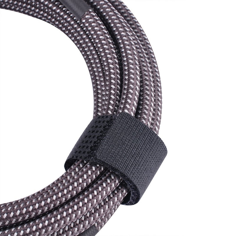 [AUSTRALIA] - AvimaBasics Premium 15 Foot Guitar Instrument Cable - Right Angle 1/4-Inch TS to Straight 1/4-Inch TS 15 FT Tweed Cloth Jacket - 15 Feet Pro Cord 15' Phono 6.3mm - Single (Black) Black 