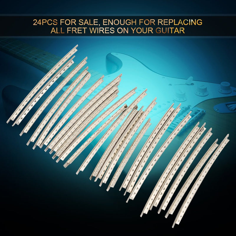 Alomejor 24Pcs Guitar Fretwire Electric Guitar Copper Fret Wire Fretwire Sets For SG 2.2mm White Color Guitar Parts