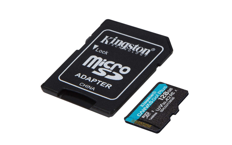 Kingston 128GB microSDXC Canvas Go Plus 170MB/s Read UHS-I, C10, U3, V30, A2/A1 Memory Card + Adapter (SDCG3/128GB) microSD Card Faster (Up to 170 MB/s) Single