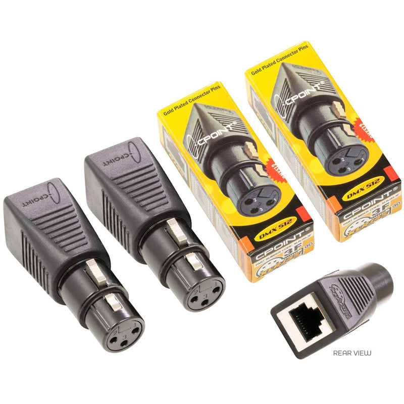 [AUSTRALIA] - 2 Pack - CPoint XLRJ45-3F 3 Pin XLR Female to RJ45 DMX Adaptors 