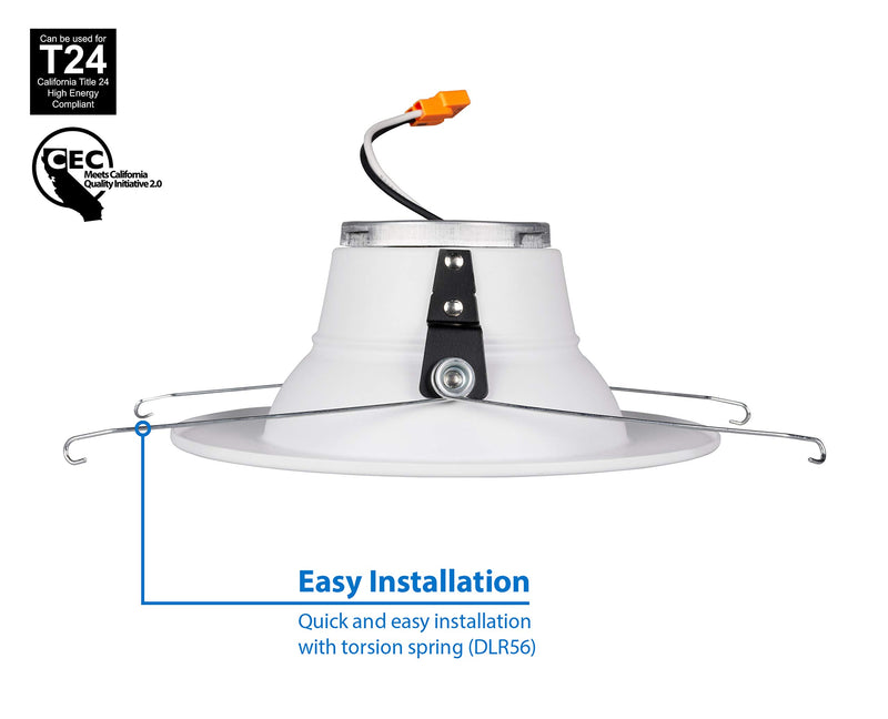 NICOR Lighting DLR565081202KWH LED Downlights, White 2700 Kelvin