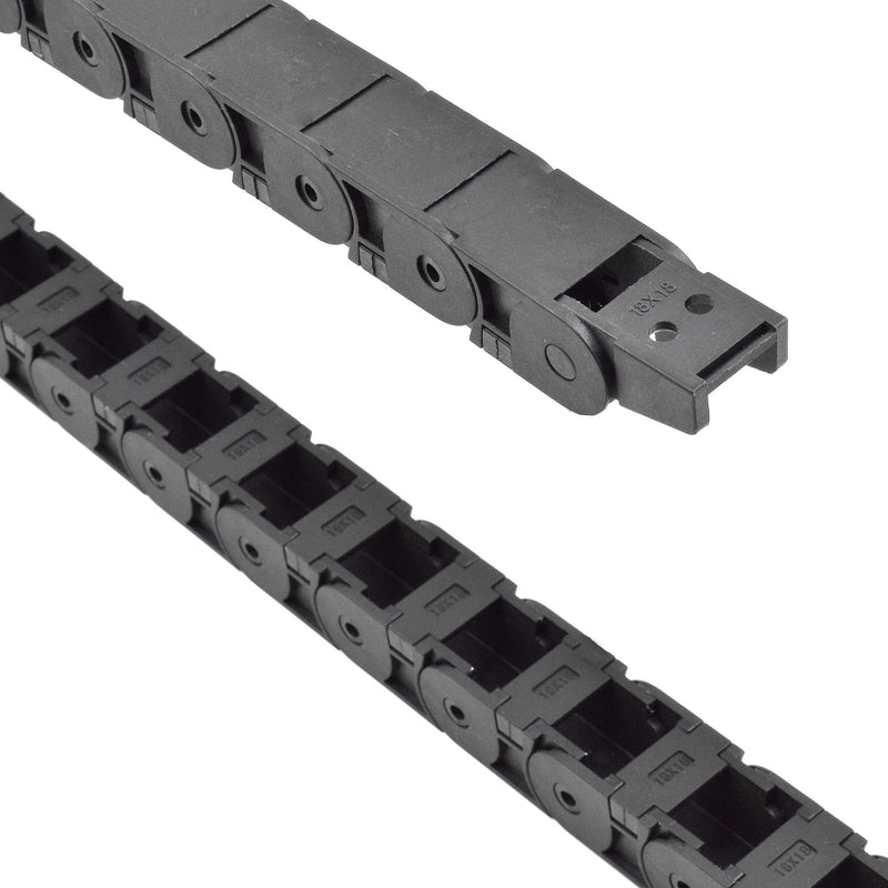 [AUSTRALIA] - Plastic Drag Chain Cable Carrier Closed Type with End Connectors R38 18 x 18mm L1000mm for Electrical CNC Router Machines 