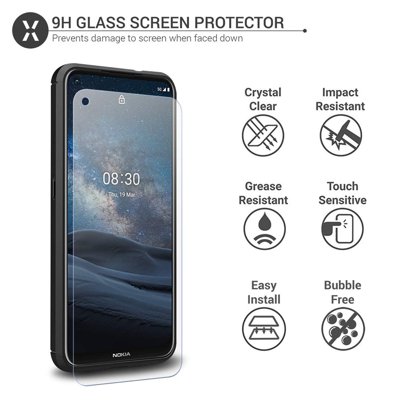 Olixar Case with Screen Protector for Nokia 8.3 5G, Stylish 2 in 1 Protection - Defend Your Phone & Screen from Drops, Shocks and Scratches - Olixar Sentinel - Black