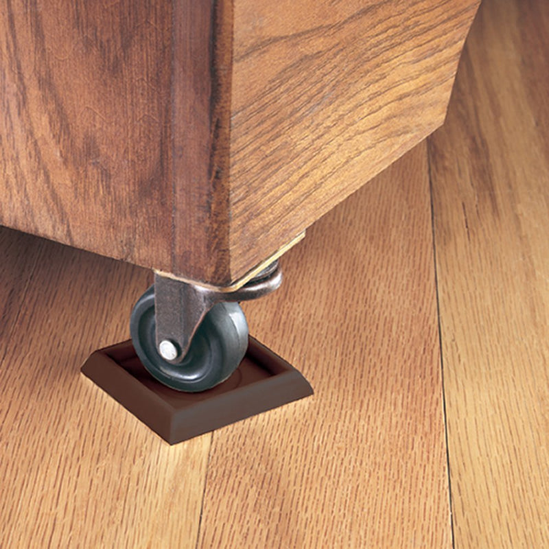 SoftTouch 4653595N Furniture Caster Cups Square for Carpet or Durable Hard Floors, 1-3/4 Inch, 12 Pack, Brown, 12 Count
