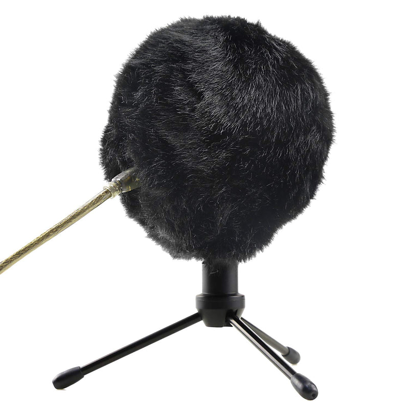 [AUSTRALIA] - Blue Snowball Furry Windscreen Cover Muff - Professional Snowball ICE Mic Foam Wind Cover Windshield Pop Filter for Recordings, Broadcasting, Singing by Sunmon （Black） Fur black 