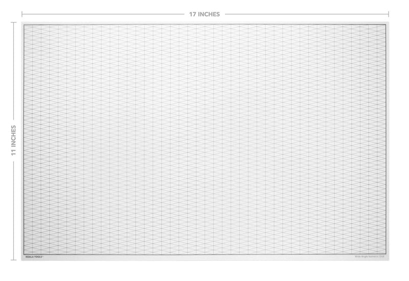 Koala Tools | Geometric Grid Transparency Sheets (Variety Pack of 4) - 11" x 17" | Overhead Projector and Light Box Transparencies - Tracing Film for Sketching & Drawing Geometric Grid - 11 x 17