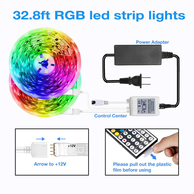 [AUSTRALIA] - Daybetter Led Strip Lights 32.8ft Kit with Remote and Power Supply Color Changing 