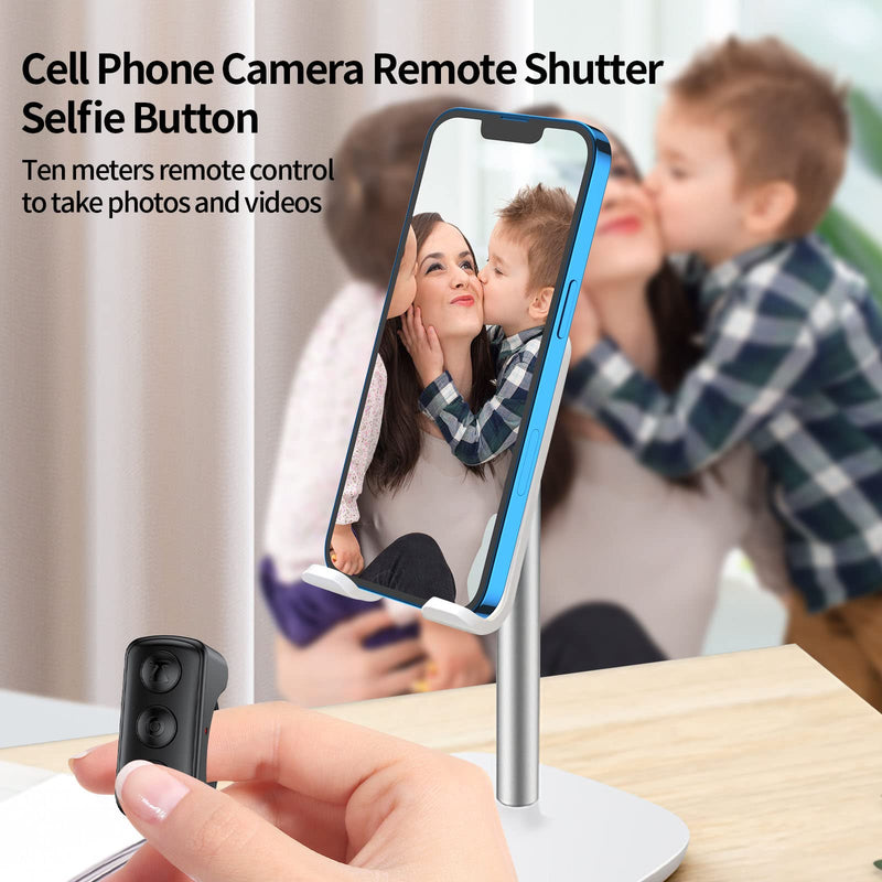 TIK Tok Bluetooth Remote Control Page Turner for iPhone Android Ipad Cell Phone Camera Remote Shutter Selfie Button Vekesen D01 Obsidian Black
