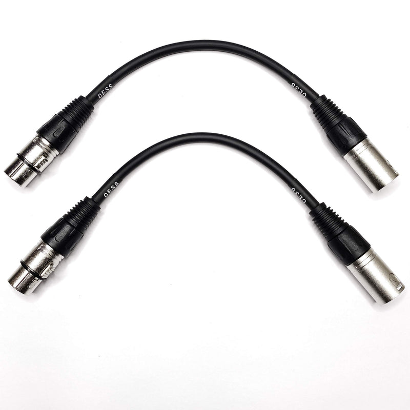 [AUSTRALIA] - CESS-018 XLR5M to XLR3F DMX512 Adapter Cable - 6 Inch 5 Pin Male to 3 Pin Female XLR Turnaround DMX Cable - 6'' DMX Conversion Plug - Go from 5pin to 3pin DMX - 2 Pack 
