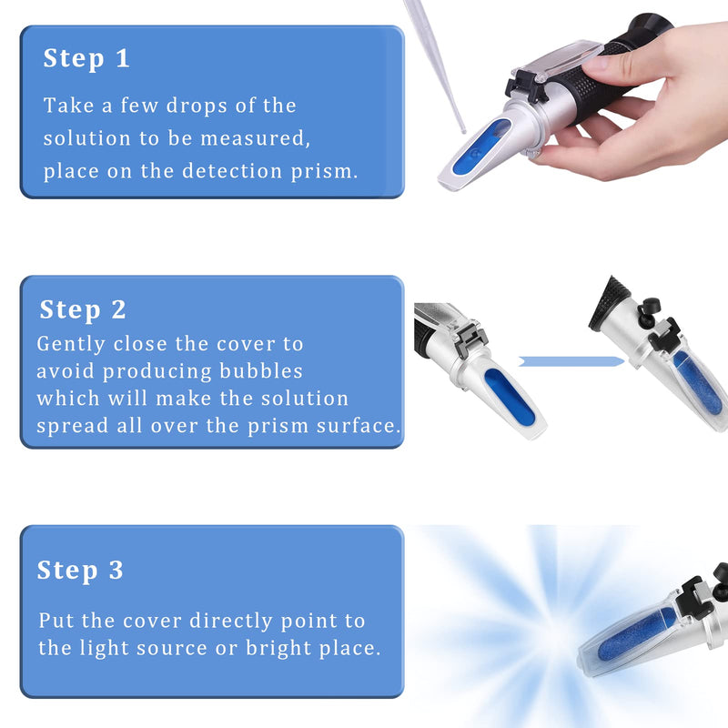 Alcohol Refractometer, Professional Handheld Alcohol 0-80% Test Refractometer, Wine Tester Meter Measure Instrument for Testing Distilled Beverage, Rice Wine and Wine