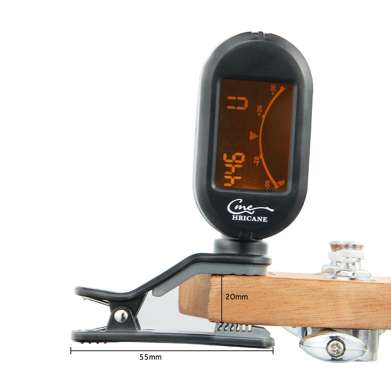 Tuner Clip on Tuner for All Instruments Chromatic Guitar Bass Violin Ukulele with Battery Auto Power Off from Hricane